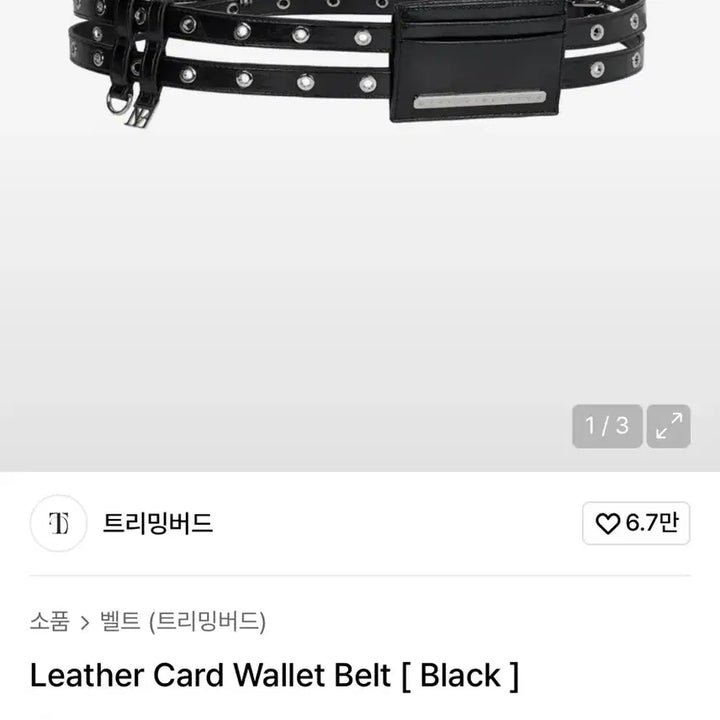 [BUNJANG] Trimming Birds Leather Card Wallet / 트리밍버드 Leather Card Wallet Belt [ Black ]