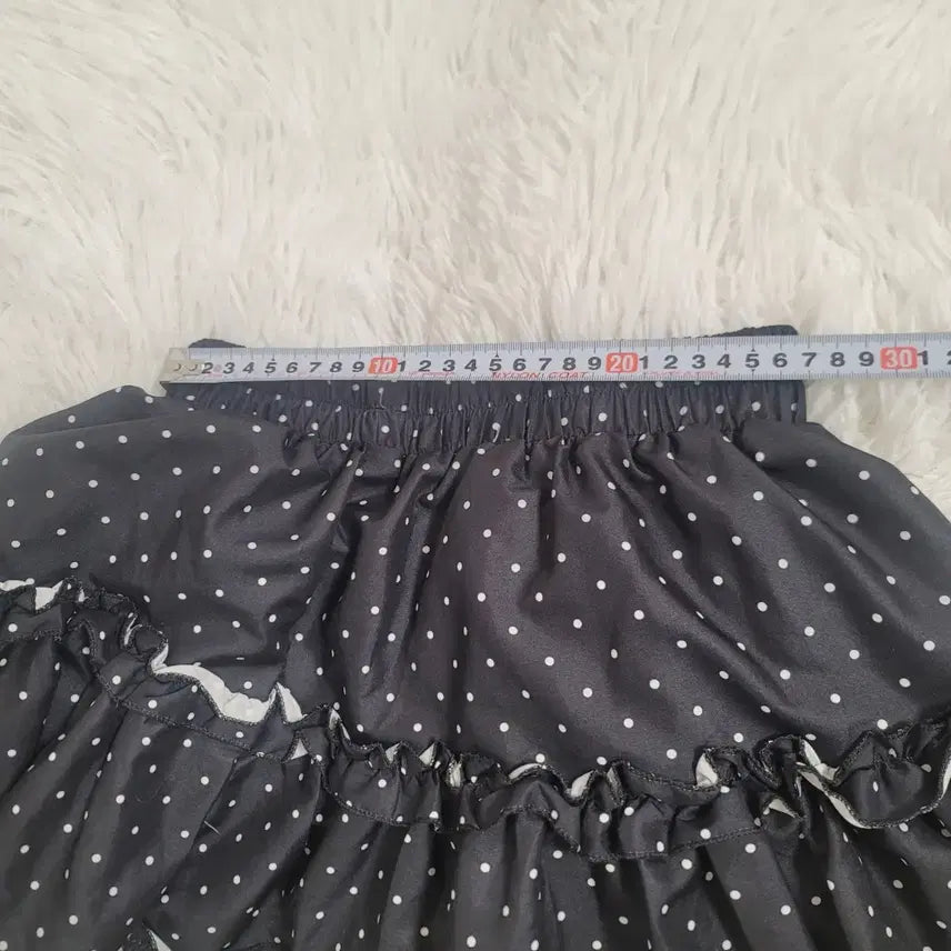 [BUNJANG] Black Polka Dot Layered Mini Skirt / 검정색 물방울 캉캉 미니 스커트
