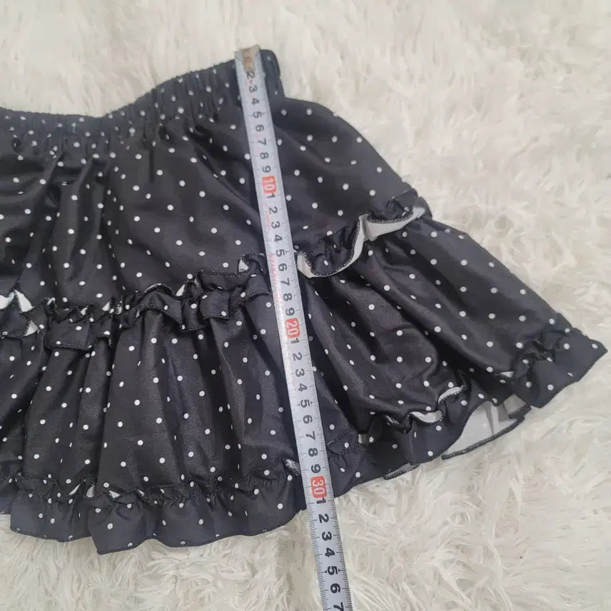 [BUNJANG] Black Polka Dot Layered Mini Skirt / 검정색 물방울 캉캉 미니 스커트