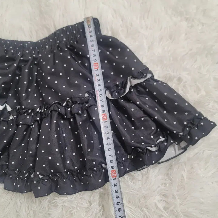 [BUNJANG] Black Polka Dot Layered Mini Skirt / 검정색 물방울 캉캉 미니 스커트