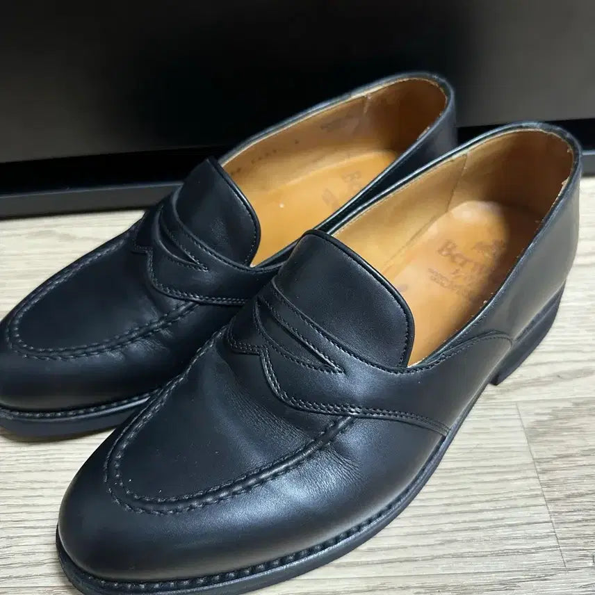 [BUNJANG] Berwick 9628 Black Leather Shoes / (uk6 250) 버윅 4407 블랙