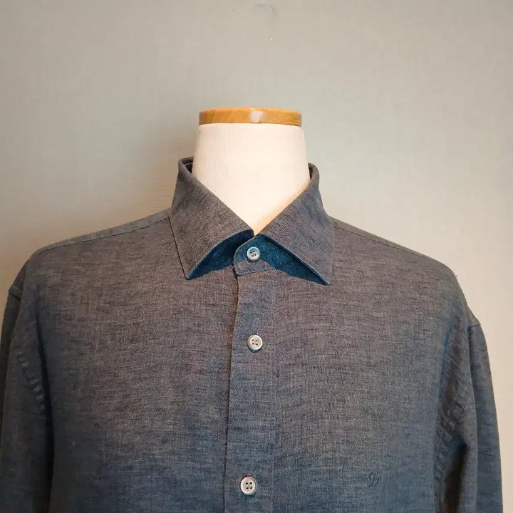 [BUNJANG] Dupont Denim Long Sleeve Shirt (Size 100) / 듀퐁 데님 스타일 긴팔 남방 셔츠 사이즈100. A급