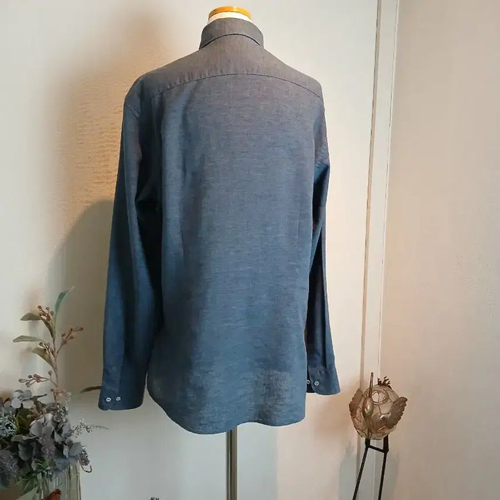 [BUNJANG] Dupont Denim Long Sleeve Shirt (Size 100) / 듀퐁 데님 스타일 긴팔 남방 셔츠 사이즈100. A급