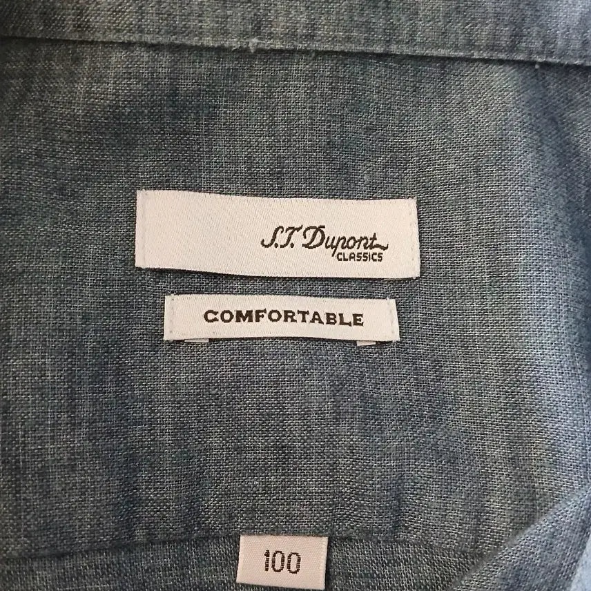 [BUNJANG] Dupont Denim Long Sleeve Shirt (Size 100) / 듀퐁 데님 스타일 긴팔 남방 셔츠 사이즈100. A급
