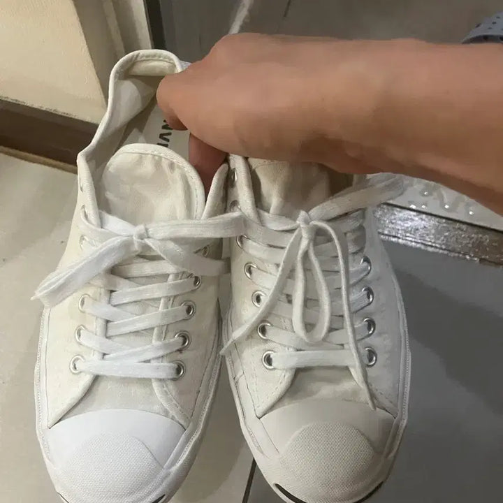 [BUNJANG] Converse Jack Purcell White Sneakers / 컨버스 잭퍼셀 화이트 265