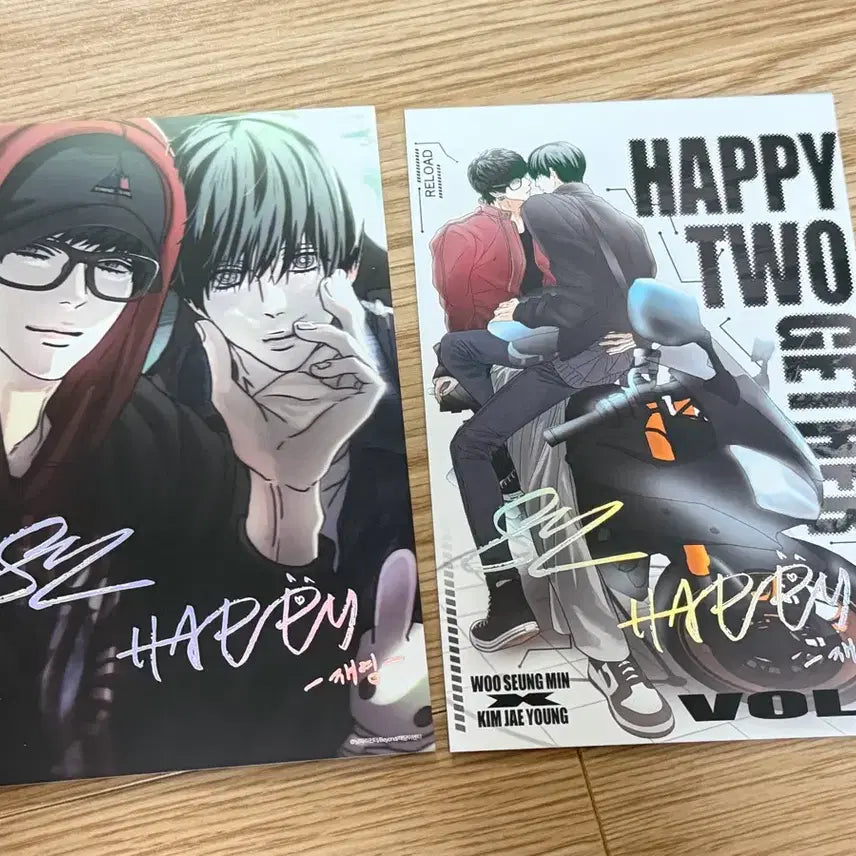 [BUNJANG] B.I. Rain Happy Together Illustration Postcard Bundle Set / 비온 해피투게더 일러스트박 2종 엽서 일괄
