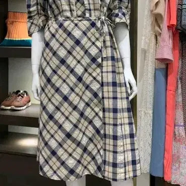 [BUNJANG] Keith Check Wrap Shirt Dress / KEITH 키이스 체크 랩 셔츠 원피스