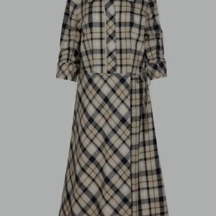 [BUNJANG] Keith Check Wrap Shirt Dress / KEITH 키이스 체크 랩 셔츠 원피스