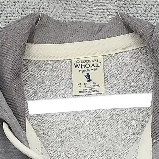 [BUNJANG] Who.A.J Y2K Logo Embroidered Hoodie Zip-up / 후아유 자수 Y2K 로고 라이트 그레이 후드 집업 M