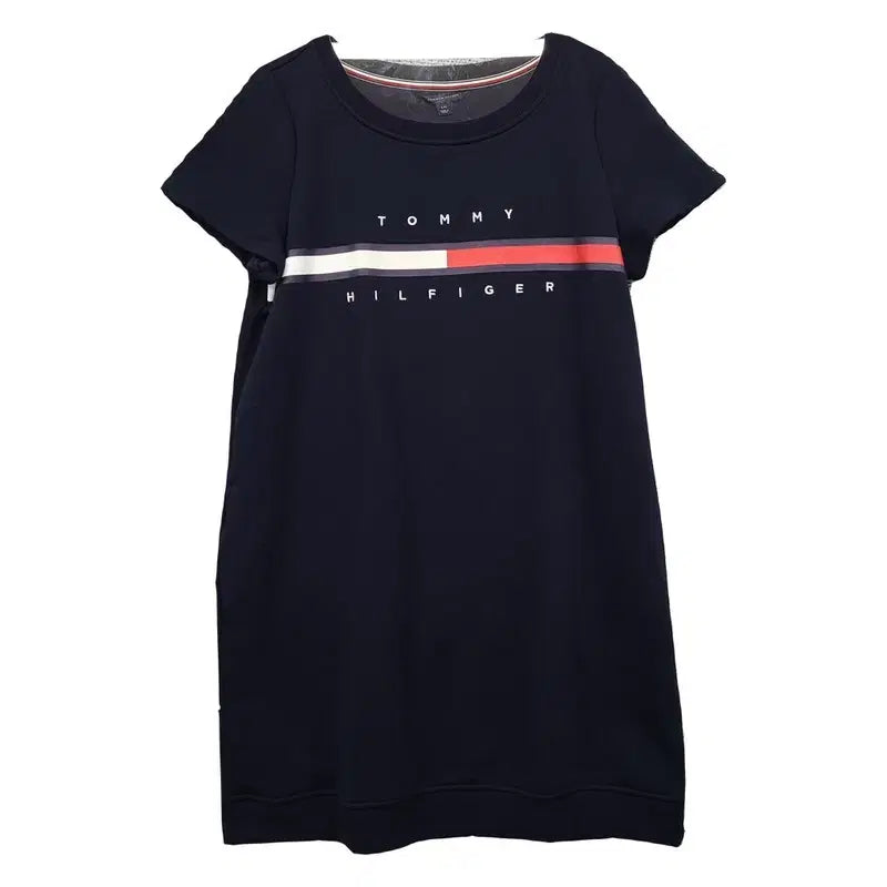 [BUNJANG] Tommy Hilfiger Printed Navy Dress L/G / 타미힐피거 프린팅 네이비 원피스 L/G