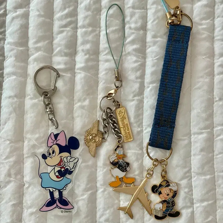 [BUNJANG] Disney Mickey Mouse, Minnie Mouse, Donald Duck Keyring Set / 디즈니랜드 미니마우스 미키마우스 도널드덕 키링