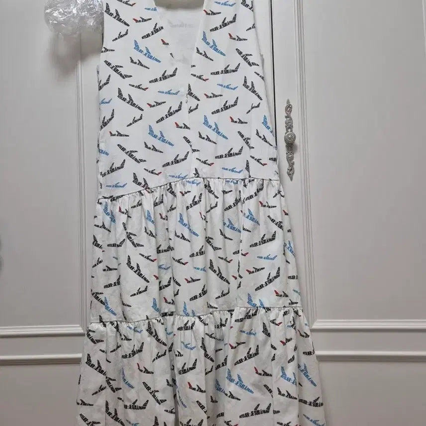 [SOLD OUT] ATELIER 아뜰리에 럭키슈에뜨 비행기 패턴 롱원피스 36