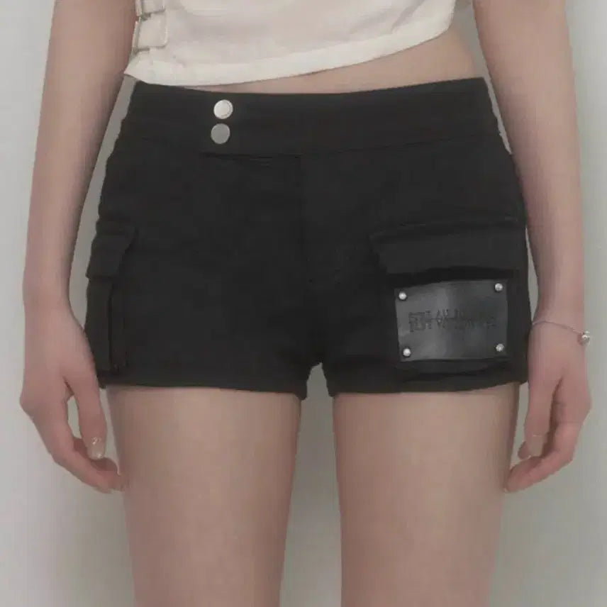 [BUNJANG] Ethosome Leather Patch Cargo Shorts / (택o) 에트오소메 레더 패치 카고 숏팬츠 반바지