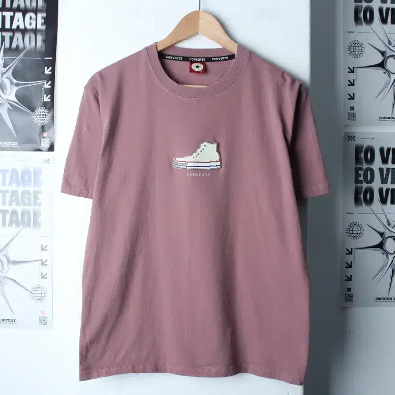 [BUNJANG] Converse Chuck Taylor Purple T-shirt / (L-XL) 컨버스 반팔 티셔츠 척테일러 퍼플 올드스쿨-1856E