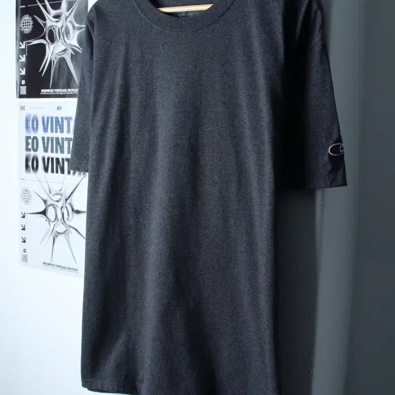 [BUNJANG] Champion Oversized Gray T-shirt / (XL-2XL) 챔피온 반팔 티셔츠 빅사이즈 그레이 올드스쿨-1856F