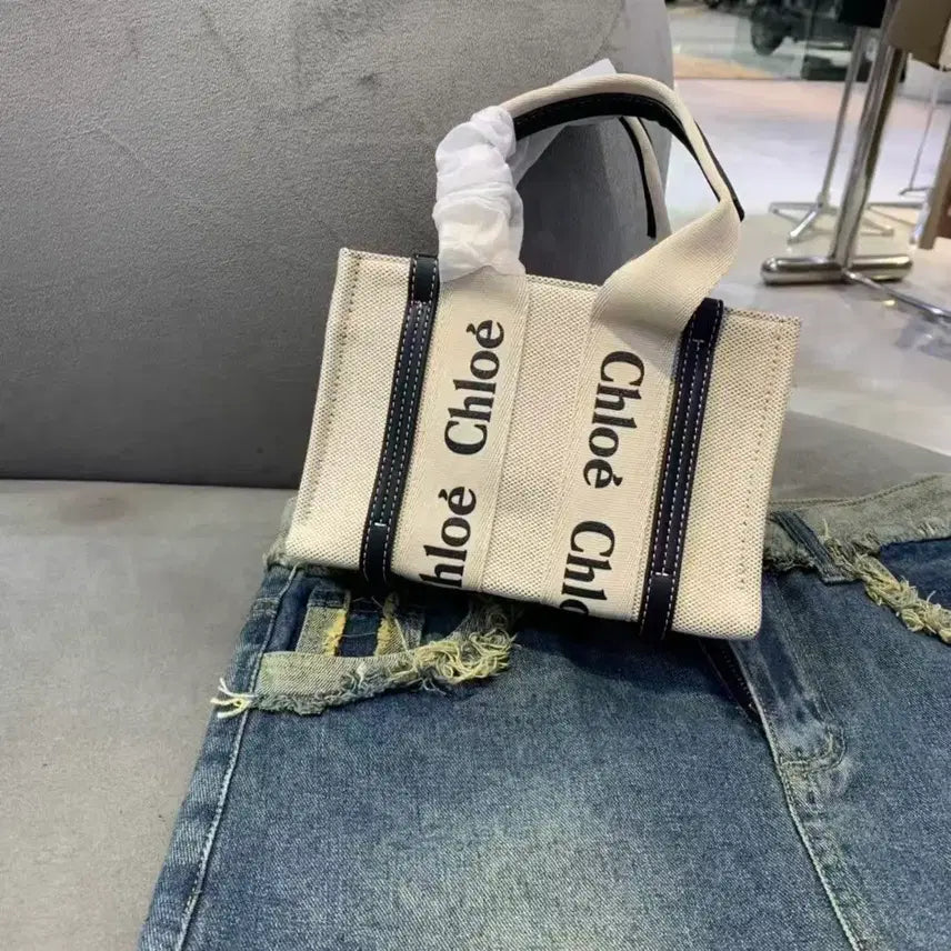 [BUNJANG] Chloé Woody Tote Bag Small Ivory / 끌로에 우디 토트백 스몰 아이보리