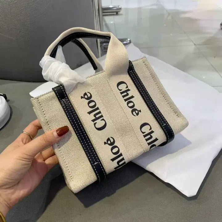 [BUNJANG] Chloé Woody Tote Bag Small Ivory / 끌로에 우디 토트백 스몰 아이보리