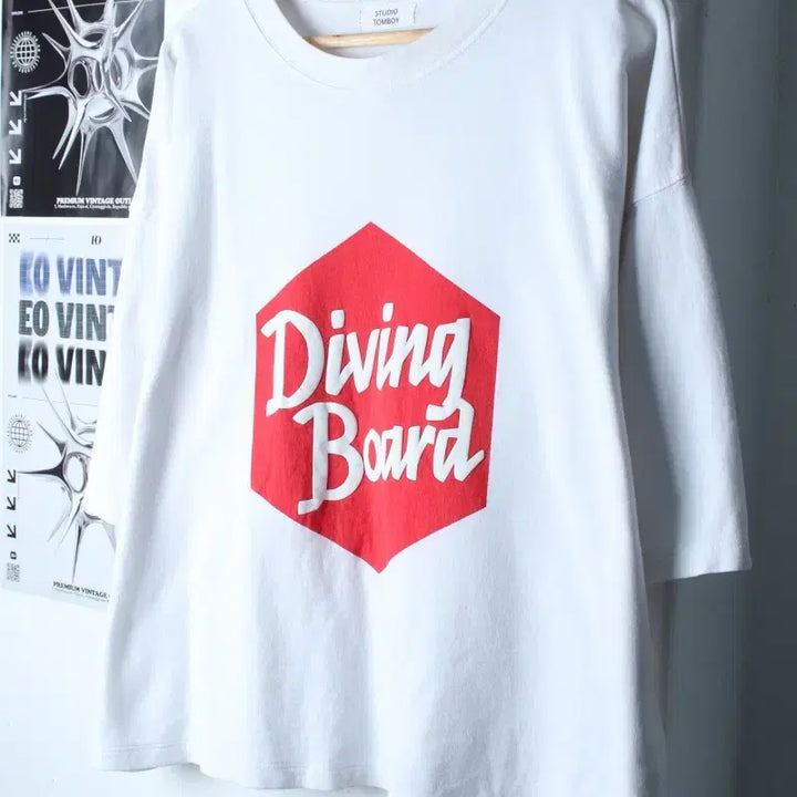 [BUNJANG] W(F) Studio Tomboy Oversized White T-shirt / W(F) 스튜디오 톰보이 반팔 티셔츠 오버핏 화이트 올드스쿨-18574