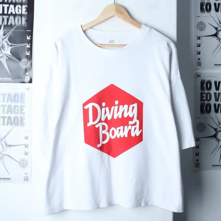 [BUNJANG] W(F) Studio Tomboy Oversized White T-shirt / W(F) 스튜디오 톰보이 반팔 티셔츠 오버핏 화이트 올드스쿨-18574