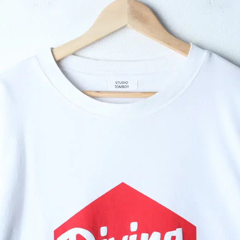 [BUNJANG] W(F) Studio Tomboy Oversized White T-shirt / W(F) 스튜디오 톰보이 반팔 티셔츠 오버핏 화이트 올드스쿨-18574
