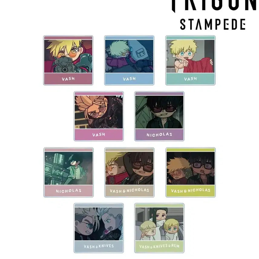[BUNJANG] Trigun Stampede Yurukoma Acrylic Tile Full Set (POB) / 트라이건 스탬피드 유루코마 풀세트(특전포함)