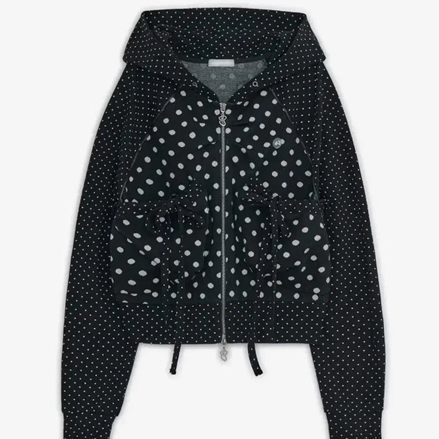 [BUNJANG] Hug Your Skin Dot Big Pocket Hooded Zip-up / 허그유어스킨 도트 빅 포켓 후드집업