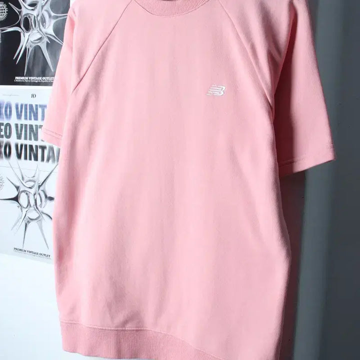 [BUNJANG] New Balance Small Logo Pink T-shirt / (S-M) 뉴발란스 반팔 티셔츠 스몰로고 핑크 스웻 올드스쿨-18577
