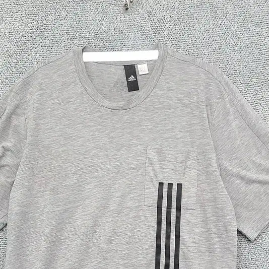 [BUNJANG] Adidas Light Gray Cotton T-Shirt (M) / 아디다스 라이트 그레이 반팔티 M