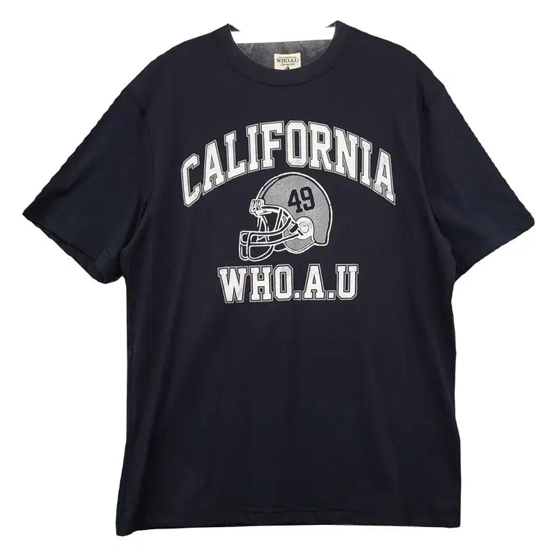 [BUNJANG] Who.A.U Printing Navy T-shirt S / 후아유 프린팅 네이비 반팔티 S
