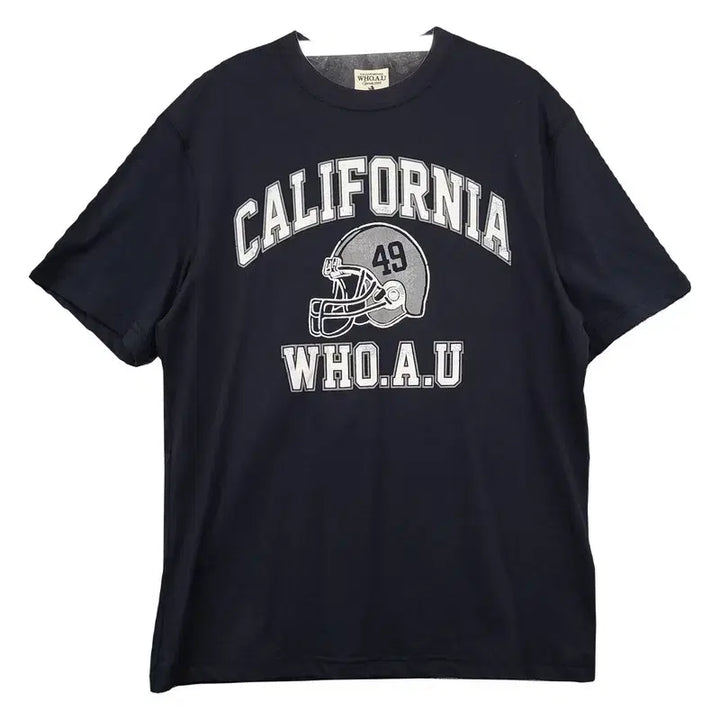 [BUNJANG] Who.A.U Printing Navy T-shirt S / 후아유 프린팅 네이비 반팔티 S