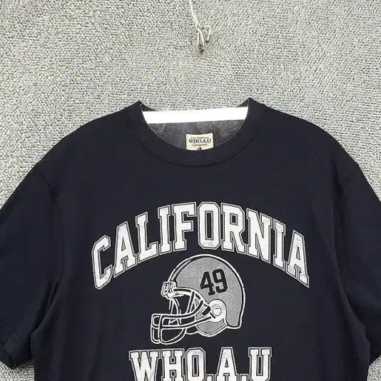 [BUNJANG] Who.A.U Printing Navy T-shirt S / 후아유 프린팅 네이비 반팔티 S