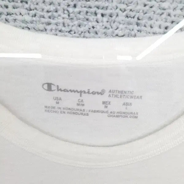 [BUNJANG] Champion Printed White T-shirt M / 챔피온 프린팅 화이트 반팔티 M