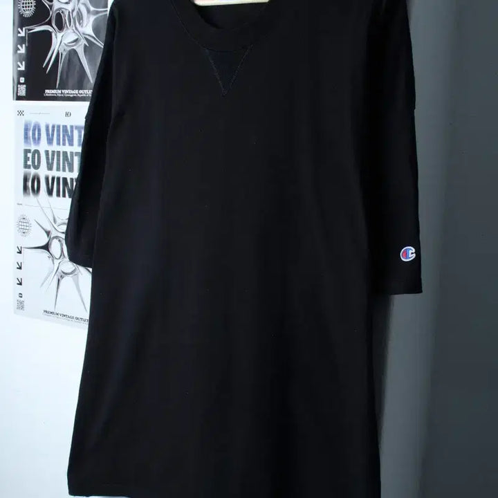 [BUNJANG] Champion T-Shirt (XL-3XL) Black / (XL-3XL) 챔피온 반팔 티셔츠 빅사이즈 블랙 무지-18578