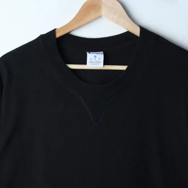 [BUNJANG] Champion T-Shirt (XL-3XL) Black / (XL-3XL) 챔피온 반팔 티셔츠 빅사이즈 블랙 무지-18578