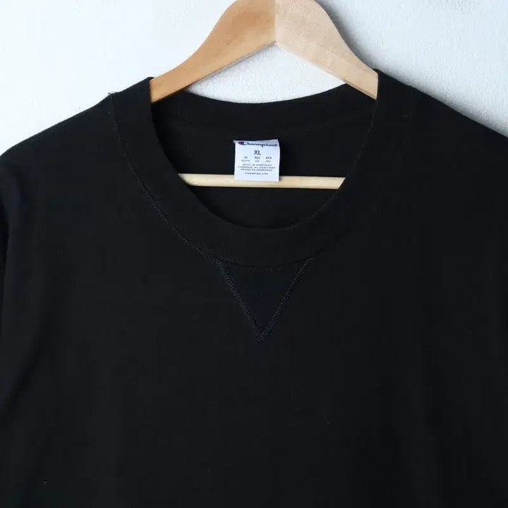 [BUNJANG] Champion T-Shirt (XL-3XL) Black / (XL-3XL) 챔피온 반팔 티셔츠 빅사이즈 블랙 무지-18578