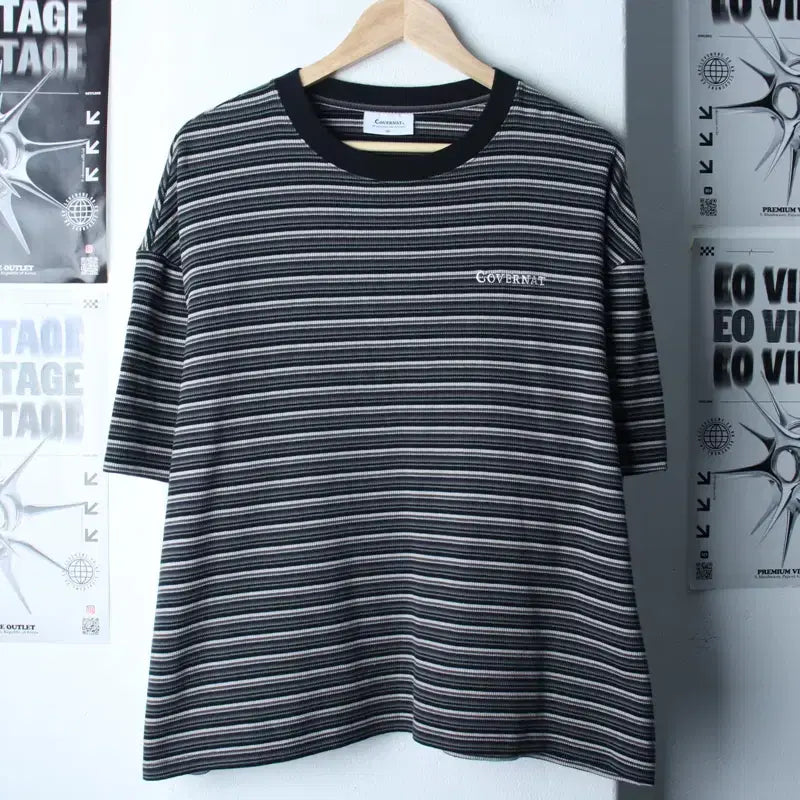 [BUNJANG] Covernat Striped Color Mix T-shirt / (XL) 커버낫 반팔 티셔츠 스트라이프 컬러믹스 에스닉-18579