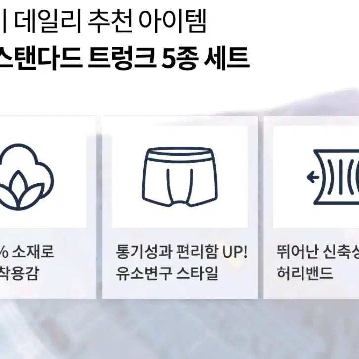 [BUNJANG] TRY Cotton Boxer Briefs 2XL (5-Pack) / TRY110 새제품5장 미개봉택부착 코튼100프로 5매입 2XL