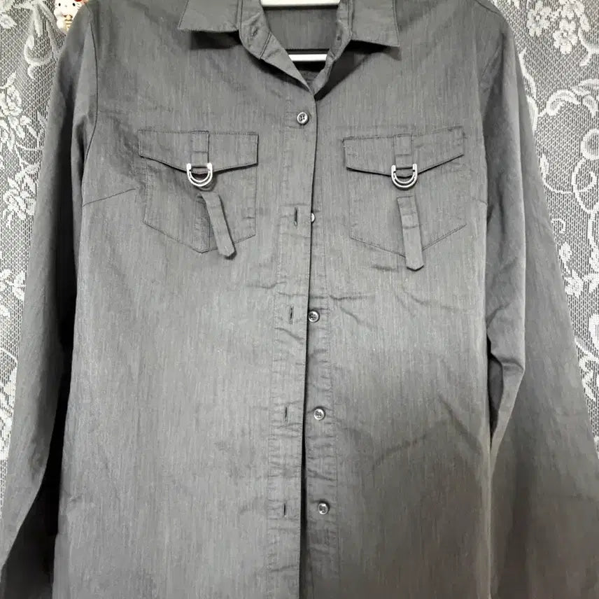 [BUNJANG] Y2K Grey Pocket Buckle Shirt / 그레이 포켓 버클 y2k 셔츠