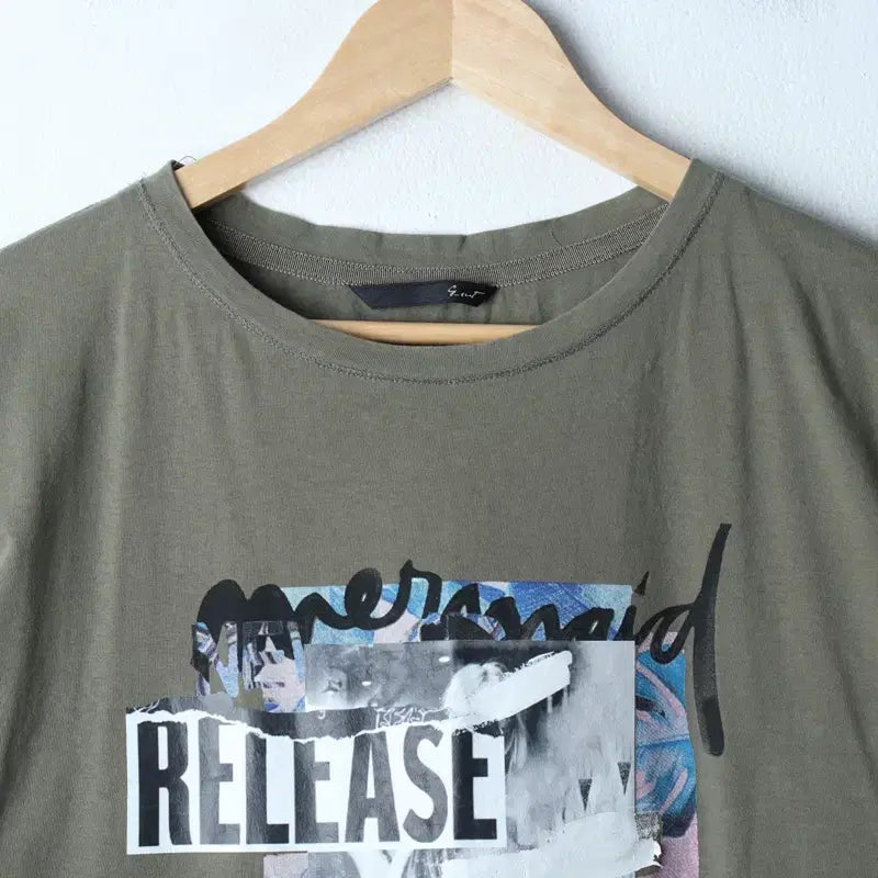 [BUNJANG] W(F) ZIGET Painting Custom T-shirt / W(F) 지컷 반팔 티셔츠 페인팅커스텀 카키 올드스쿨-1857B