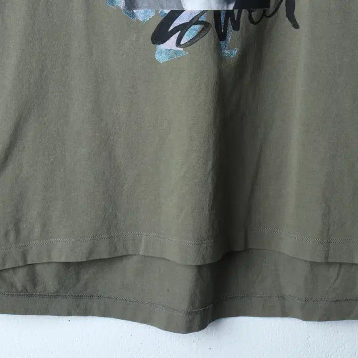 [BUNJANG] W(F) ZIGET Painting Custom T-shirt / W(F) 지컷 반팔 티셔츠 페인팅커스텀 카키 올드스쿨-1857B