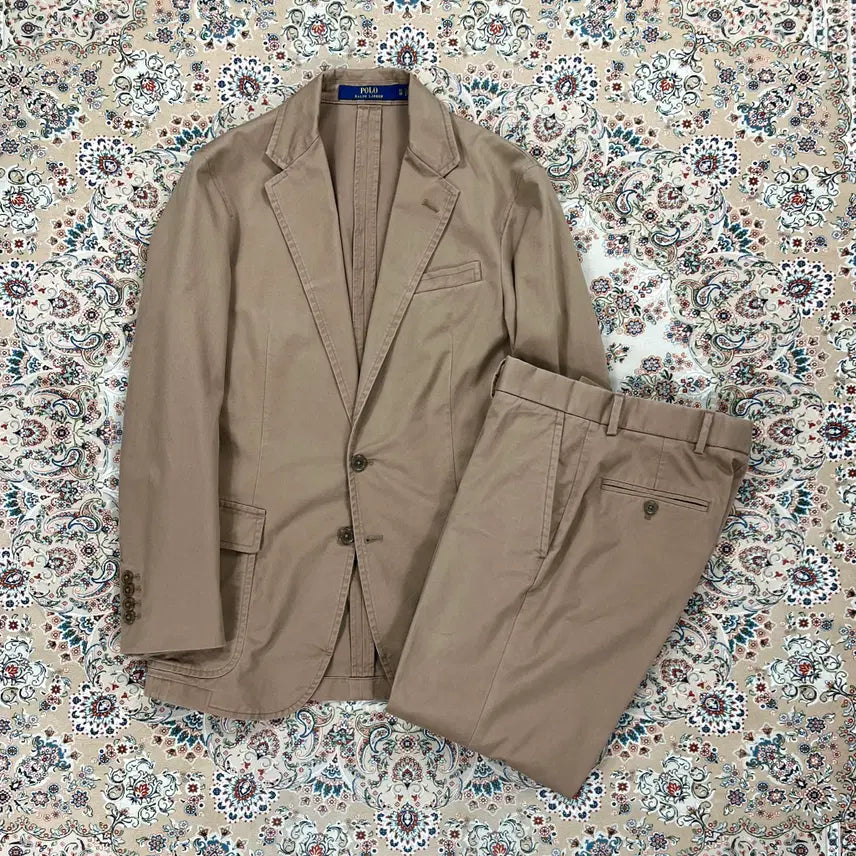 [BUNJANG] Polo Ralph Lauren Brown Stretch Chino Suit Set / [B+등급 36R-30] 폴로랄프로렌 브라운 스트레치 워싱 면치노셋업수트