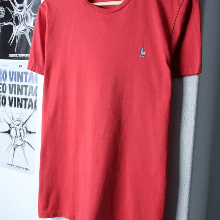 [BUNJANG] Polo Ralph Lauren Red Solid Pony T-shirt / (M-L) 폴로 랄프로렌 반팔 티셔츠 레드 무지 포니-1857F