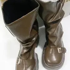 [BUNJANG] Brown Leather Buckle Boots / 부츠