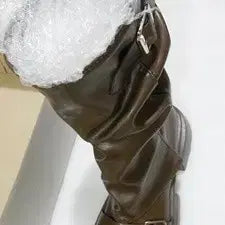 [BUNJANG] Brown Leather Buckle Boots / 부츠