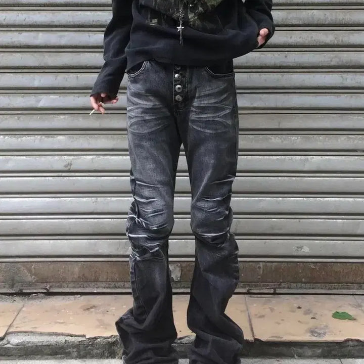 [BUNJANG] Vintage Wash Wide Denim Jeans / 빈티지 워시 와이드 데님 청바지