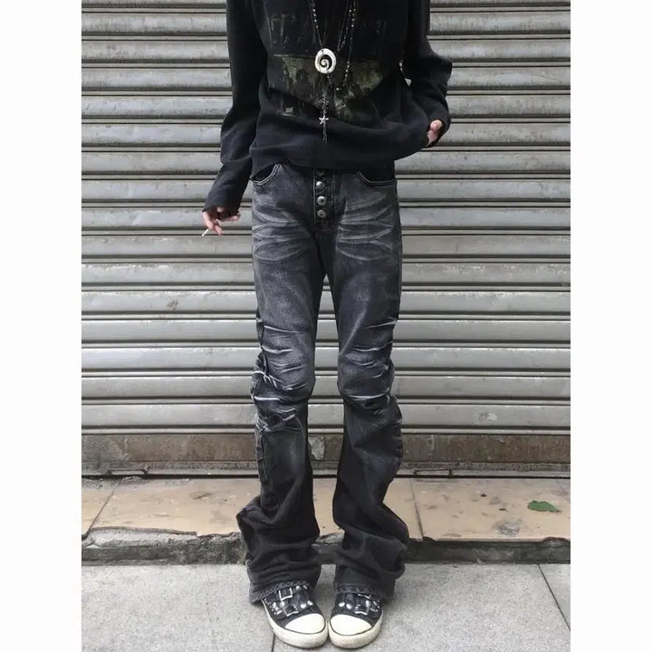 [BUNJANG] Vintage Wash Wide Denim Jeans / 빈티지 워시 와이드 데님 청바지