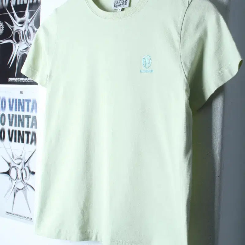 [BUNJANG] Marithe Francois Girbaud Small Logo T-Shirt - Light Green / W(S) 마리떼프랑소와저버 반팔 티셔츠 스몰로고 연그린 키치-18581