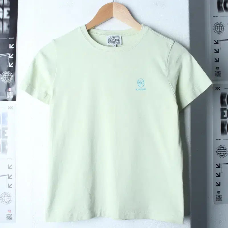 [BUNJANG] Marithe Francois Girbaud Small Logo T-Shirt - Light Green / W(S) 마리떼프랑소와저버 반팔 티셔츠 스몰로고 연그린 키치-18581