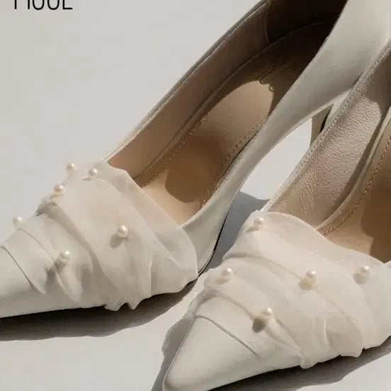 [BUNJANG] MULL Sheer Pearl Wedding Pumps / 뮬 MULL 웨딩슈즈 235사이즈
