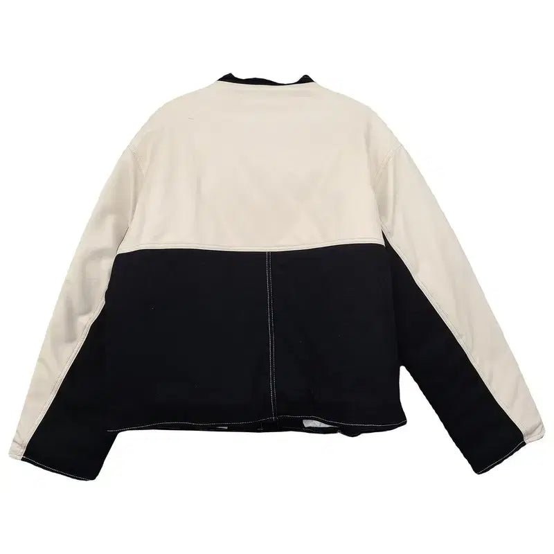 [BUNJANG] BE JOEY Black and Ivory Two-Tone Jacket / BE JOEY 크림 블랙 투톤 자켓 F